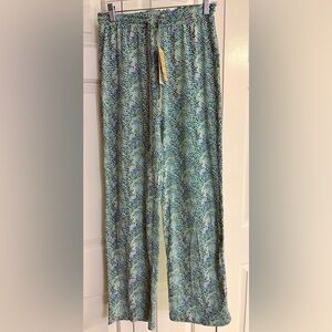 Blue and Green Patterned pajama pants